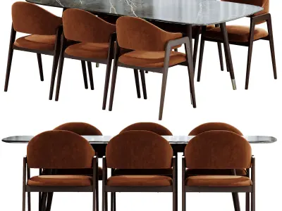 Dining set 04 3D model buy