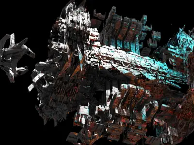 Corroded Space Station gravity clamps  Low-poly 3D model