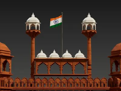 Red Fort of Delhi India 3D model