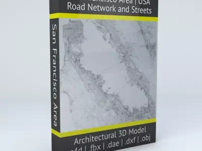 San Francisco Area Road Network and Streets 3D model