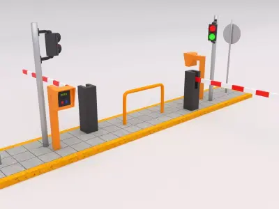 Parking Barrier 3D model