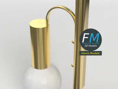 Brass globe wall sconce 3D model