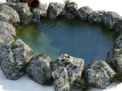 Decorative garden pond 3D model