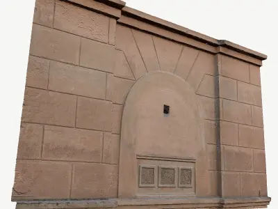 The wall of the old building Low-poly 3D model