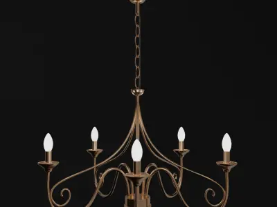 Rustic chandelier 3D model