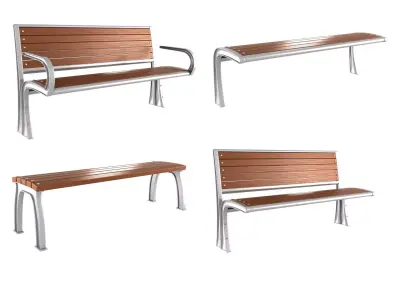 Modern Bench Collection 2 3D model