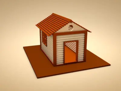 Cabin house Low-poly 3D model