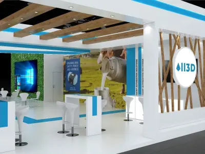 Exhibition Stand Stall Three Side Open 19X09 3D model