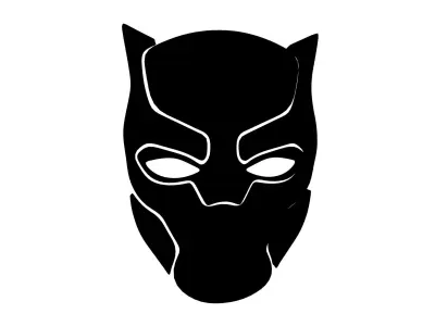Black Panther Symbol V1 005 Low-poly 3D model