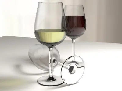 Glassware Set MARIKA Low-poly 3D model