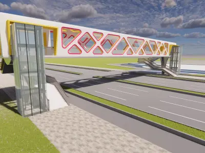 Pedestrian Bridge -B3 3D model