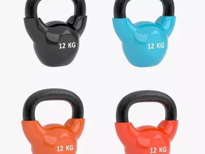 Kettlebell 12 KG Collection  3D Model Pack