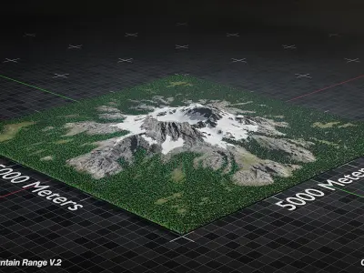 Volcano Mountain Range Version 2 3D model