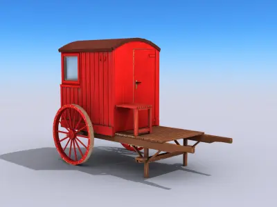 Lifeguard Station On Wheels Low-poly 3D model