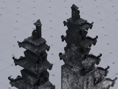 Heavens Gate Bali Low-poly 3D model