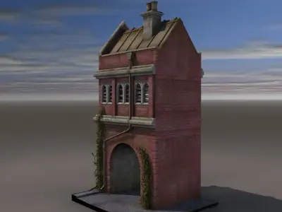 Victorian house with a gate 3D model
