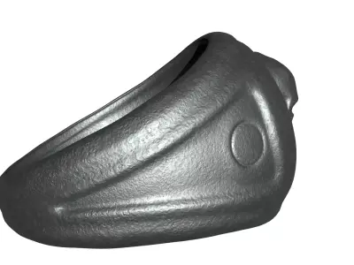 Copper Skull Signet Ring  Low-poly 3D model