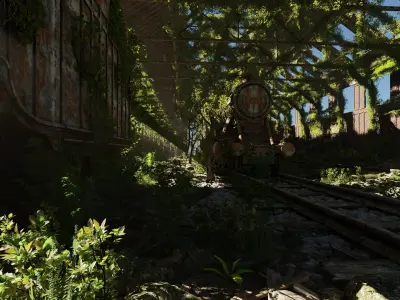 Abandoned Train Scene 3D model