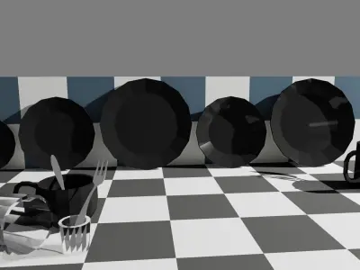 Set of Low-Poly Dishes Free low-poly 3D model