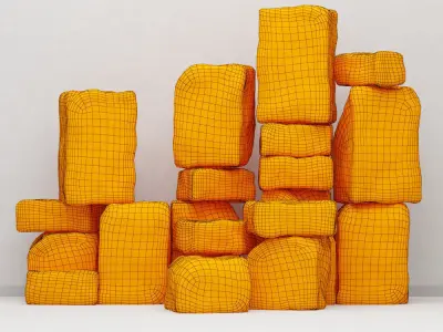 Stone rock collection n5 3D model