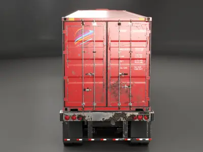  Used Generic Semi Truck with ISO Shipping Container Trailer 