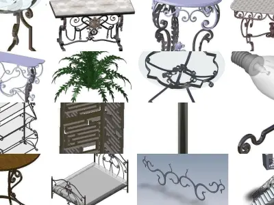 100 artistic interior and exterior metal work 3D Model Pack
