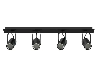 Black Quadruple Lights 3D Model 3D model