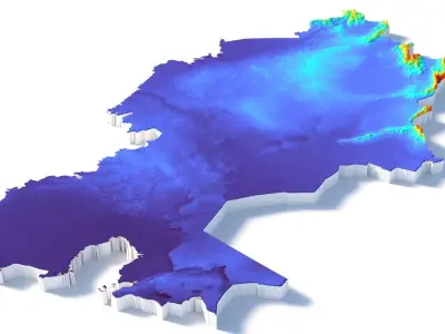 Kazakhstan Terrain Country 3D model