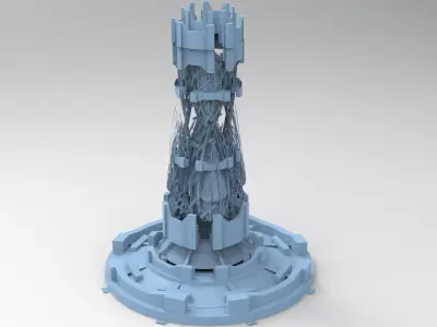 Financial district courtyard 3D model