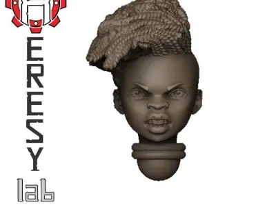 Heresylab - Female Sci-Fi heads for conversions SET 5 of 21 3D print model