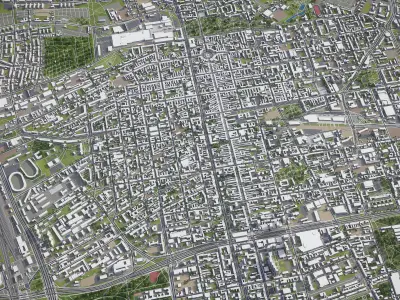 Lodz - city Low-poly 3D model