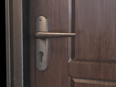 Wooden Door Low-poly 3D model