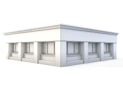 Tenement Building Roof Floor Low-poly 3D model