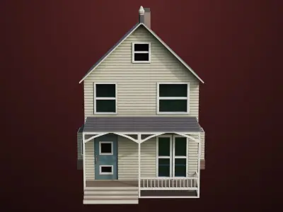 Vintage House01 All PBR Unity UE Textures Included Low-poly 3D model