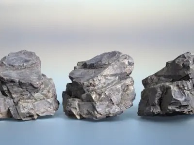 6 Modular Cliff Rocks - 240830 Low-poly 3D model