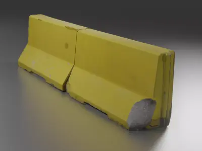 low-poly barrier barricade Low-poly 3D model