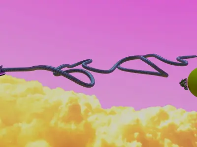 Kaito Planet and Snake Path Low-poly 3D model