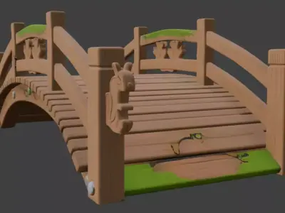 wooden bridge 3d model 3D model
