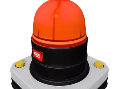 Industrial Safety Warning Light Beacon Low-poly 3D model