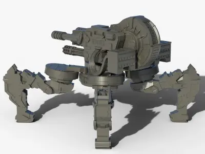 Gun mech walker 3D print model