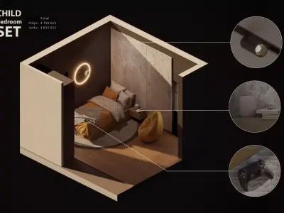 Bedroon Set Interior 3D model