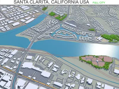 Santa Clarita California USA 40km Low-poly 3D model