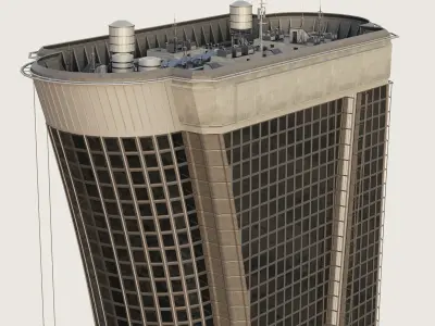 Building Skyscraper City Town Downtown Street Futuristic Utopia Low-poly 3D model