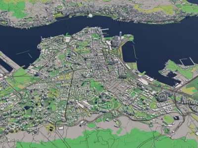 Hong Kong SAR China 30x30km 3D City Map 3D model