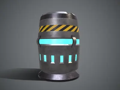 Sci-fi Barrel Low-poly 3D model