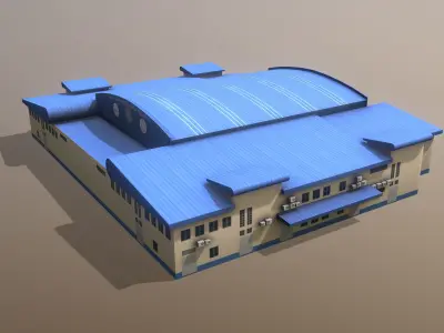 WBKK Police station Kota Kinabalu  Low-poly 3D model