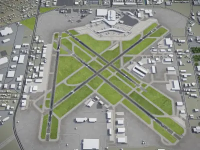 Houston - William Hobby Airport - HOU Low-poly 3D model