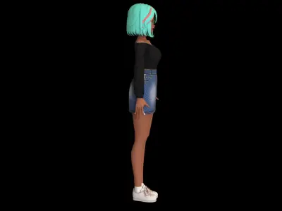 game ready Low Poly Anime Character 17 Low-poly 3D model