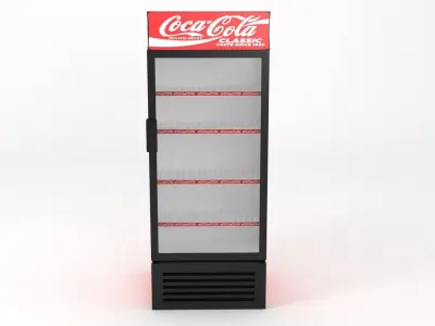 single door coca-cola fridge Low-poly 3D model