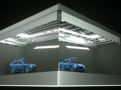 Glasses-free 3D autobot transformation effect display C4D model 3D model